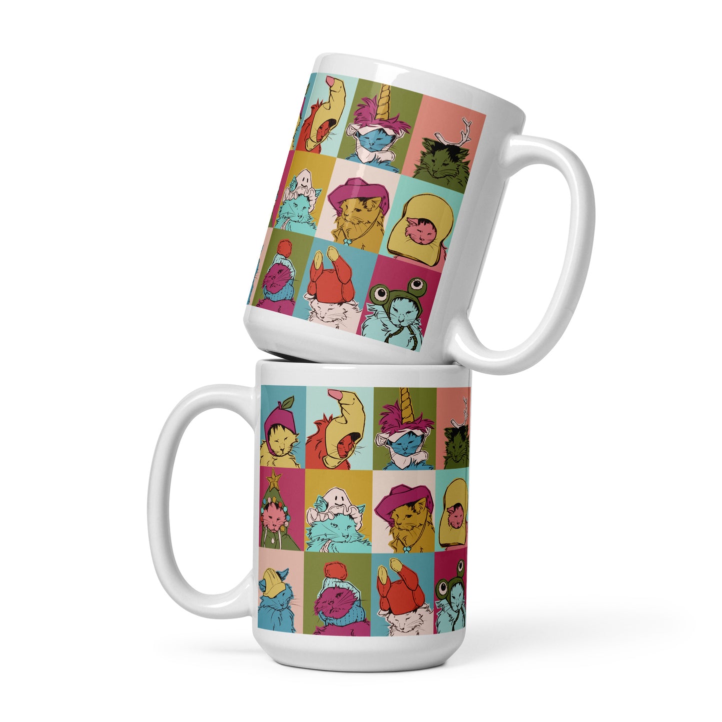 Toast Hats White glossy mug