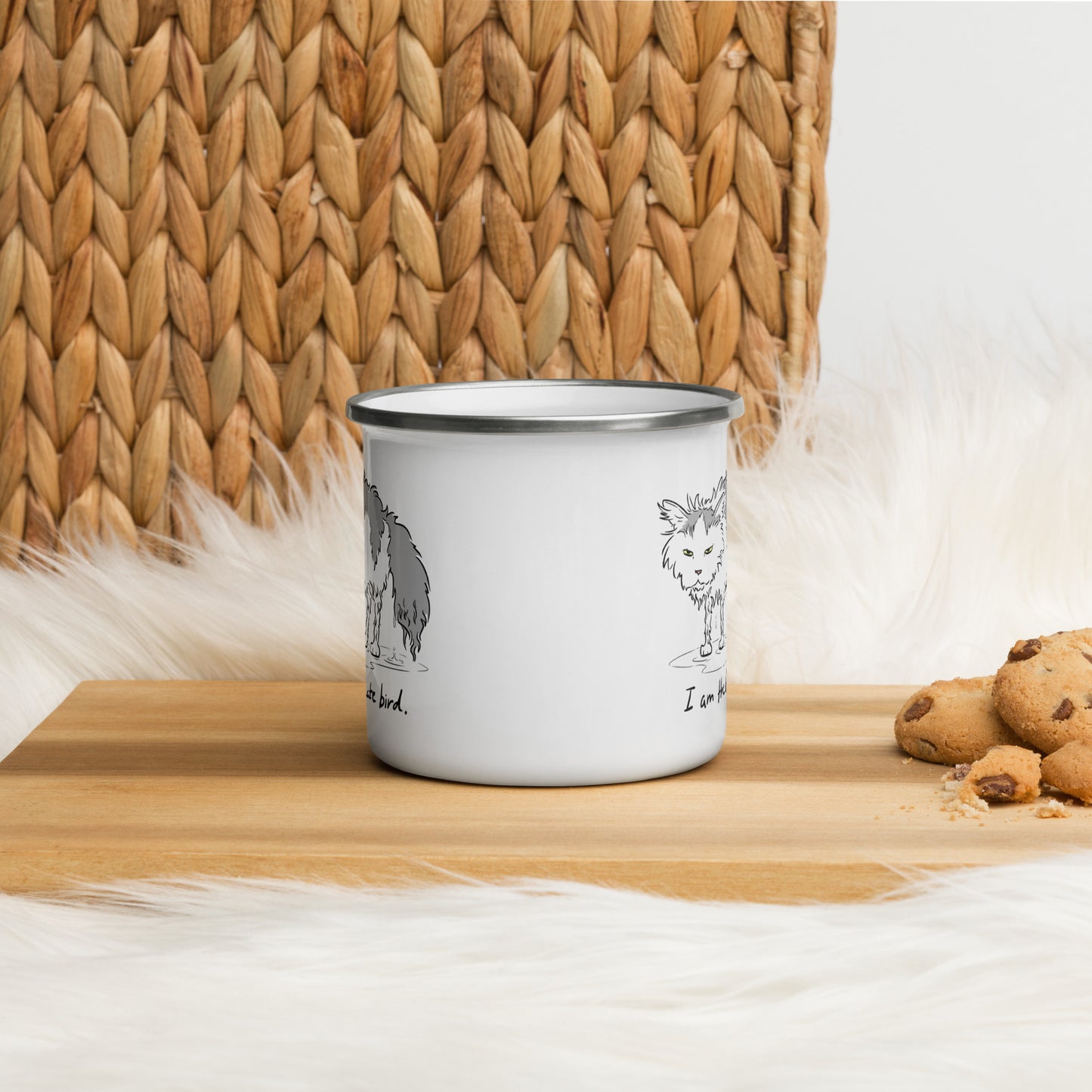 Delicate Bird Enamel Mug